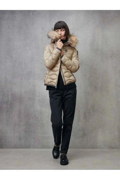 BLAUER | Piumino a onde con pelliccia ALDIE - Proposta Legend