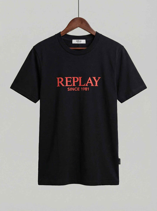 REPLAY | T-Shirt in jersey con logo in rilievo