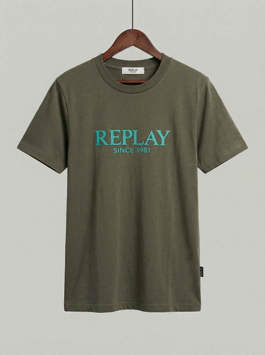 REPLAY | T-shirt in jersey con logo in rilievo