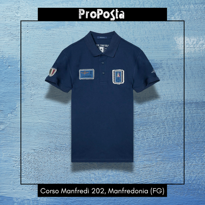 AERONAUTICA MILITARE | Polo manica corta con patch in denim - Proposta Legend