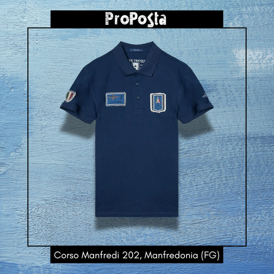 AERONAUTICA MILITARE | Polo manica corta con patch in denim - Proposta Legend