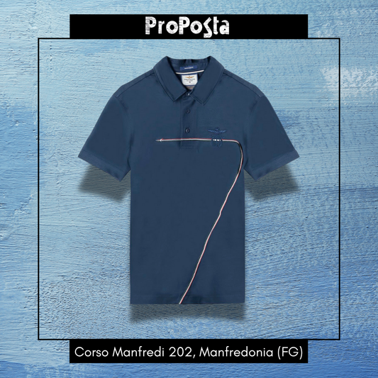 AERONAUTICA MILITARE | Polo in jersey con scie tricolori - Proposta Legend