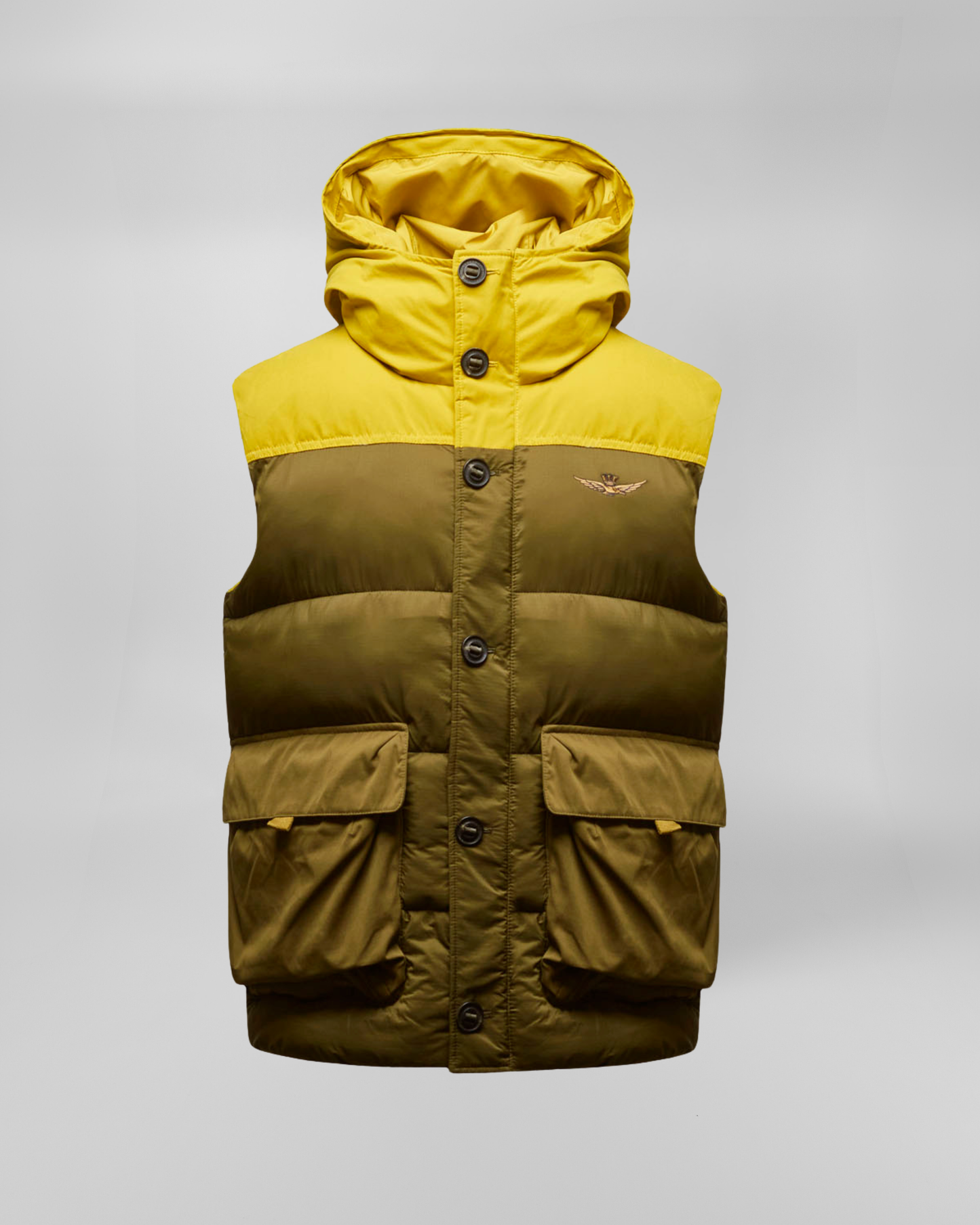 AERONAUTICA MILITARE | Gilet imbottito bicolore con cappuccio