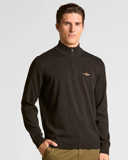 AERONAUTICA MILITARE | Maglia a mezza zip in cotone