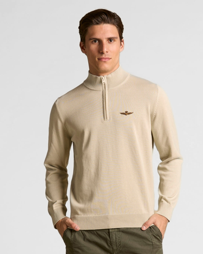 AERONAUTICA MILITARE | Maglia a mezza zip in cotone