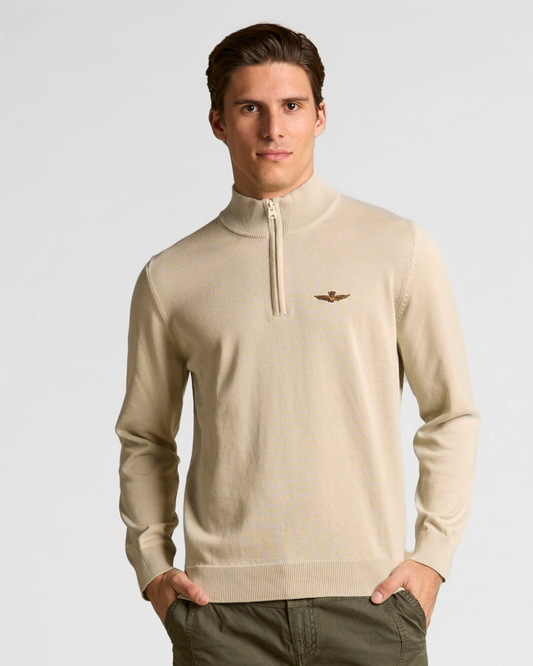 AERONAUTICA MILITARE | Maglia a mezza zip in cotone
