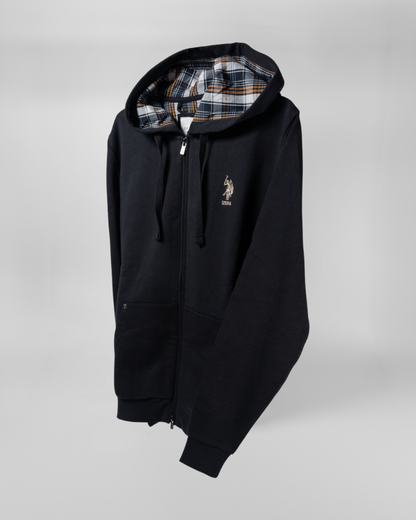 US POLO ASSN | Felpa in cotone con cappuccio tartan e zip - Proposta Legend