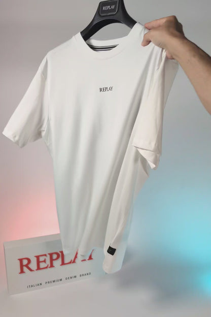 REPLAY | T-Shirt in jersey con logo minimal
