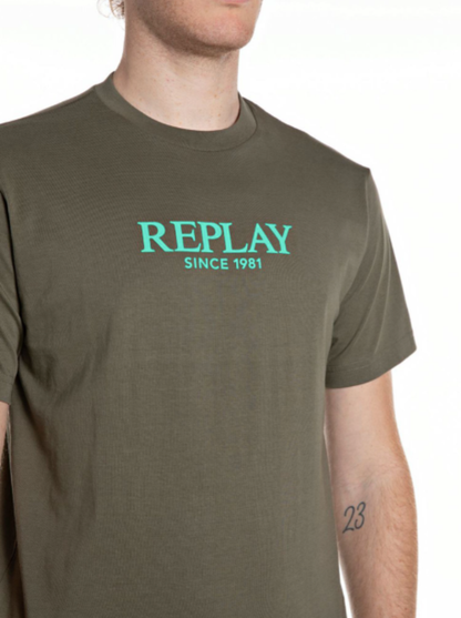 REPLAY | T-shirt in jersey con logo in rilievo - Proposta Legend
